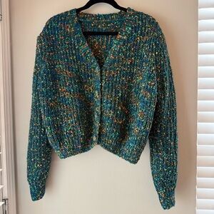 Multicolor Knit Women's Sweater Cardigan